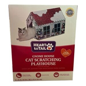 Heart to Tail Cat Scratching‎ Playhouse Gnome House Winter Theme New in Box